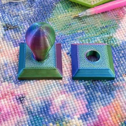 POETRYDRAW Diamond Art Painting Embossing Roller 3D Printing Diamond Art Painting Seal Press Diamond Art Painting Roller Tool Set for Multi-Color Square & Circular Drills (Iridescent) - color: Aurora Iridescent