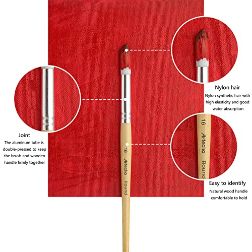 Artecho 24 pcs Paint Brushes for Acrylic Painting | Acrylic Paint Brushes for Oil, Watercolor, Acrylic, Gouache and Canvas Painting - style: 24 pcs