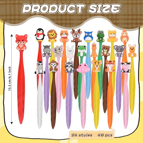 48 Pcs Cute Animals Bobblehead Eraser for Pencils Kawaii Erasers Cute School Supplies Fun Cartoon Erasers Back to School Supplies Birthday Classroom Gifts - style: Animals