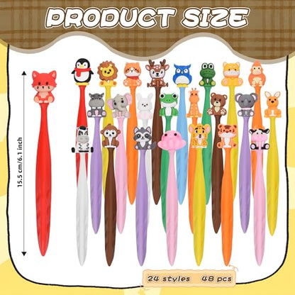 48 Pcs Cute Animals Bobblehead Eraser for Pencils Kawaii Erasers Cute School Supplies Fun Cartoon Erasers Back to School Supplies Birthday Classroom Gifts - style: Animals