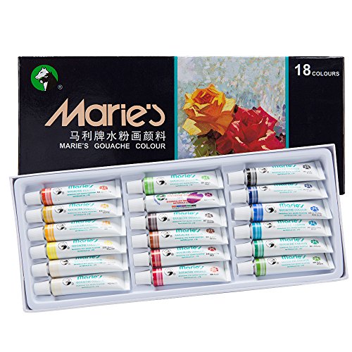 Marie's Extra Fine Gouache Set of 18 Extra Fine Gouache 12 ml Tubes - 12 Pack - size: Set of 18 - 12 ml (Pack of 12)