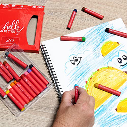 Oil Pastel Set, 20 Pieces, Designed for All Skill Levels, Soft Texture, Vibrant Colors - style: Oil Pastel