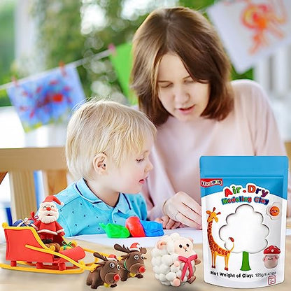 ifergoo Foam Modeling Clay, White Air Dry Clay, Super Light Magic Clay for School Art & Craft Project, Soft, No-Sticky & Non-Toxic, Best Gift for Age 3-12 Kids - color: White Color