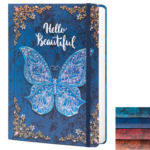 B5 Hardcover Journal for Women & Men - 3D Embossed Butterfly Aesthetic Lined Notebook, 192 Pages Thick 80gsm Paper Writing Journal for Office, School, Travel Notes & Gift (9" x 6.9") | 192 Pages Thick 80gsm Paper Writing Journal for Office, School, Travel