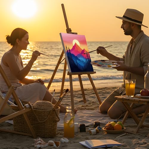 Sherr 12 Pcs Pre Drawn Canvas Pre Printed Canvas for Adults Sip and Paint Party Canvases Painting Kit for Summer Easter Mother's Day Party Favor(Beautiful Scenery,8 x 10 Inch) - size: 8 x 10 Inch, style: Beautiful Scenery
