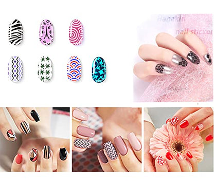 Nail Stencils for Nail Art Reusable,Nail Vinyl Stencils Sticker 144 Pieces 72 Designs,Hollow DIY Manicure Decoration Decals French Tip Nail Guides Supplies（24 Sheets Silver）