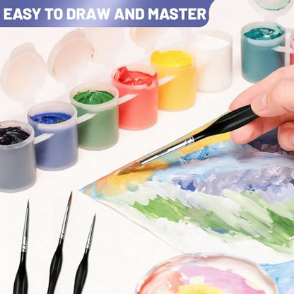 11Pcs Detailing Paint Brushes Set with Triangular Handles - Fine Tip Micro Brushes for Miniature Painting, Warhammer 40k, Acrylic Oil Watercolor Art, Figurine, Model, Paint by Numbers Kit
