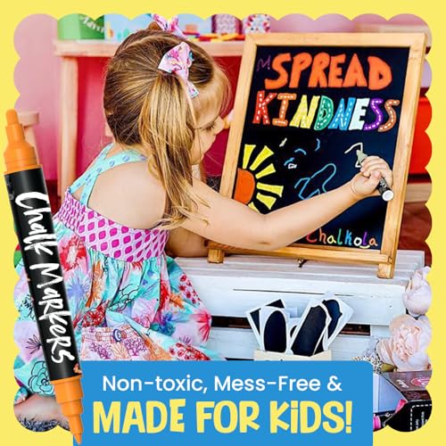 Chalkola Dual Tip Liquid Chalk Markers for Blackboard - (30 Pack, 1mm Fine Tip +5mm Bold) | Wet Erase, Erasable Chalkboard Markers, Chalk Pen for Signs, Car Windows, Wall Calendar, Glass, Board - style: Dual Tip - 1mm+5mm