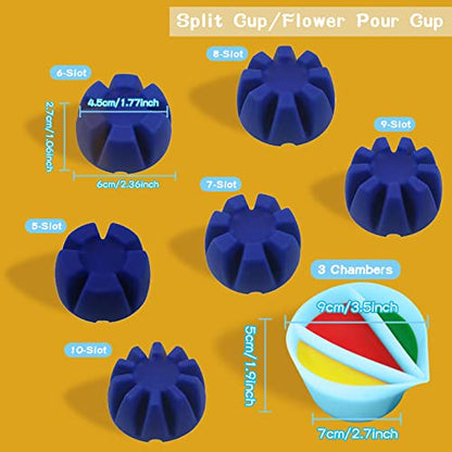 6Pcs/Set Flower Pour Cups Silicone Split Cup for Paint Pouring Acrylic Pouring Flower Strainers Fluid Art Pour DIY Resin Molds for Making Painting Tools Drawing Accessories (Blue) - color: Blue