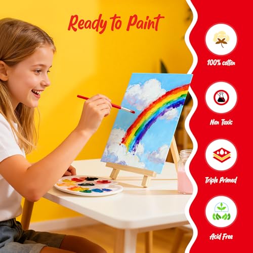 Canvas Boards 8x10 Inch 30 Pack, Small Painting Canvas Panels, 100% Cotton White Blank Art Supplies for Acrylics Oil Watercolor Tempera Paints - size: 8"x10"-30pcs