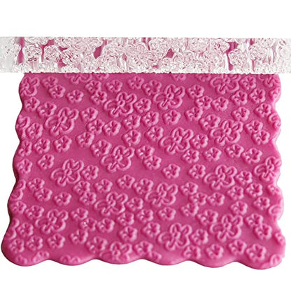 Rengue Acrylic Rolling Pin with 28 Patterns, Compliant Material, Comfortable Grip, 16 X 1 Cm, Lightweight for Dough and Pastry Acrylic Rolling Pin with 28 Patterns, Nan Kitchen (#21) - size: 52011 plum blossom