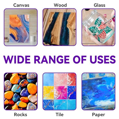 OPHIR Metallic Acrylic Pouring Paint Set,3.8OZ/Bottle,Premixed Metallic Pour Paint Gold,Silver,Copper,Bronze,High Flow Water-Based Acrylic Pour Paint Supplies for Pouring on Canvas,Wood,Rocks,6 Colors - color: 6 Metallic Colors Set