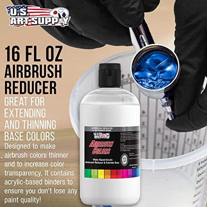 U.S. Art Supply 16-Ounce Airbrush Thinner Reducer and Extender Base for Acrylic Paints - Airbrush Paint Thinner, Reduces Viscosity, Improves Flow, Thins Acrylic Pouring Paint
