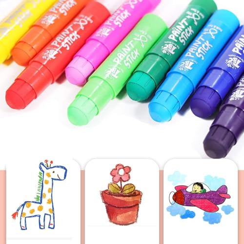 TBC The Best Crafts Paint Sticks for Kids Ages 2-8, 12 Classic Colors, Washable, Non-toxic, Tempera Paint Sticks for Crafts, Art Supplies, and Birthday Gifts - color: 12