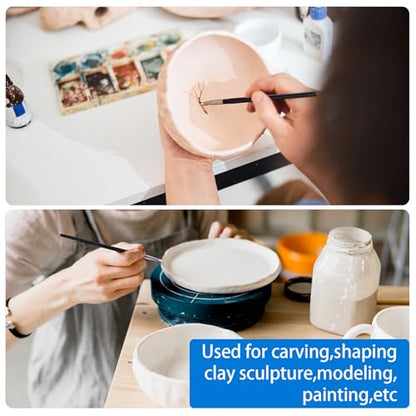 SmallCat 5 Pcs Silicone Paint Brushes, Flexible Clay Carving Tools, Professional Sculpting Tools for Handicraft Pottery Artwork Shaping Carving DIY- White (3mm) - color: White (3mm)