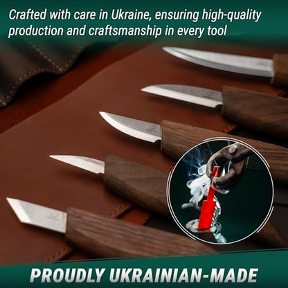 BeaverCraft Deluxe Wood Carving Kit S18X - Wood Carving Knife Set - Spoon Carving Tools Set - Whittling Knives - Woodworking Wood Carving Tools Large Whittling Kit S18X