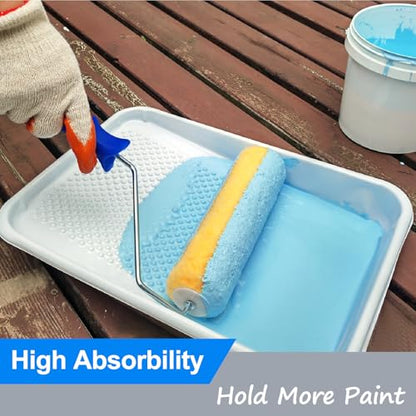 Great Andrew 6 PCS Paint Roller Covers 9 Inch, 3/8" Nap Paint Roller Kit Dense Fibers for Painting Textured Rough Surfaces Fit 9" Paint Roller Frame - size: 6pcs, 9", Yellow