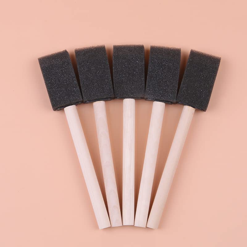 Artlicious 1 Inch Foam Brushes Wood Handle Paint Brush Set (Value Pack of 25) - Lightweight, Durable and Great for Acrylics, Stains, Varnishes, Art & Crafts - size: 1 Inch - 25 Pack