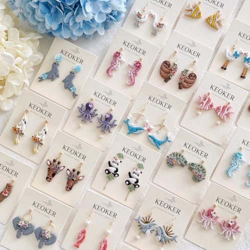 Keoker Animals Polymer Clay Cutters, 24 Shapes Ocean Animals Clay Earring Cutters for Polymer Clay Jewelry - color: All Color