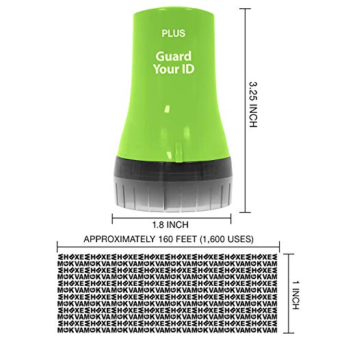 Guard Your ID Wide Advanced Roller 2.0 Identity Theft Prevention Security Stamp Green - color: Green, size: wide