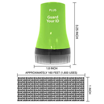 Guard Your ID Wide Advanced Roller 2.0 Identity Theft Prevention Security Stamp Green - color: Green, size: wide