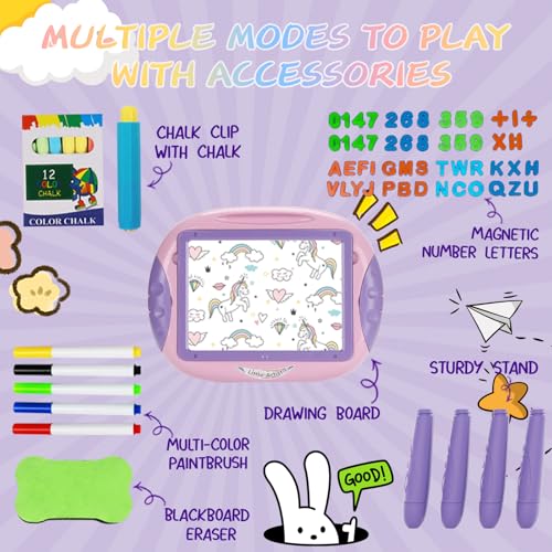 MAYESAR Gifts for 1-2 Year Old Girls,Toddlers Toys with Magnetic Letters and Numbers, Art Easel for Kids 1 2 Year Old, Girl Birthday Christmas Gifts (Purple) - color: Pink