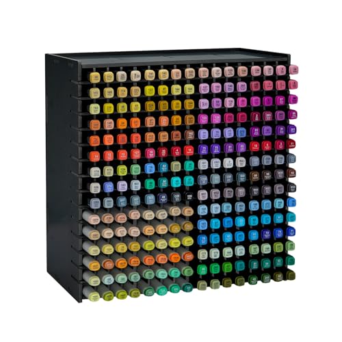 SANFURNEY Marker Pen Organizer Holder for 240 Markers, Art Supply Storage Rack, Desktop Colored Pencils Holder Storage Case for Home Classroom Office - Black - size: Rack for 240 Markers - Black