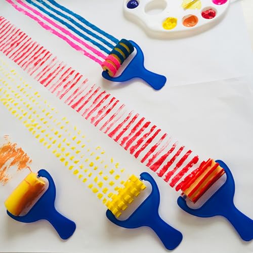 Painting Foam Brush Roller Sponge with Plastic Handle Washable Painting Brushes Touch Up Brush DIY Art Craft Painting Tool 8 pcs - color: C