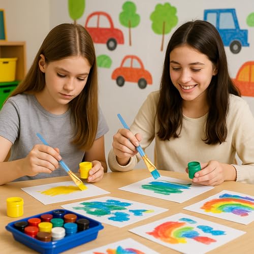 40Pcs Flat Paint Brushes Set, 1 Inch Wide Watercolor Brush Oil Painting Brushes Big Paint Professional Brush for Kids, Art Painters, Students Graffiti, Gouache, Acrylic Painting(Glod) - color: Glod