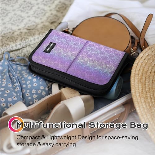 BYOOTIQUE Makeup Brush Holder Bag Foldable Cosmetic Case ForgetMeNot Purple - color: ForgetMeNot Purple