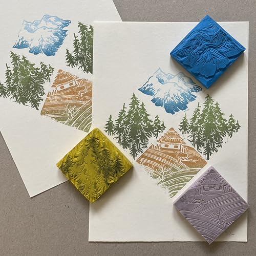 PATIKIL 24Pcs 2" Rubber Carving Blocks, Soft Linoleum Art Carving Block Round Crafts Stamp Making for Printmaking Stamps Carving Supplies, White - color: White