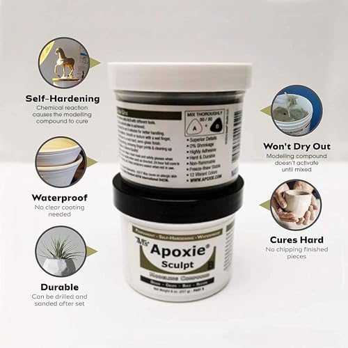 Aves Apoxie Sculpt - 2 Part Modeling Compound (A & B) - 1 Pound, Apoxie Sculpt for Sculpting, Modeling, Filling, Repairing, Simple to Use and Durable Self-Hardening Modeling Compound - Blue