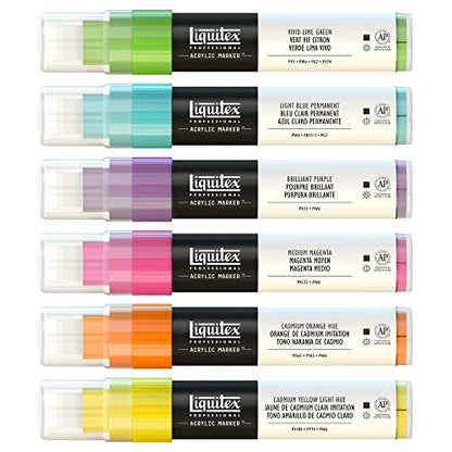Liquitex Professional Paint Marker Set, 6 Piece, Vibrants - style: Vibrants Wide 6 Set