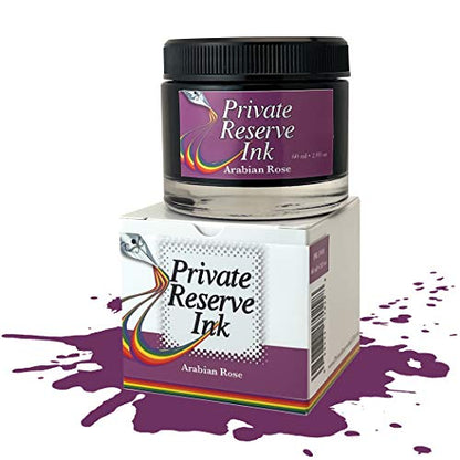 Private Reserve Premium Fountain Pen Ink, 60ml Bottle, Arabian Rose | Premium fountain pen ink with smooth flow, rich color, and reliable everyday writing performance. - color: Arabian Rose