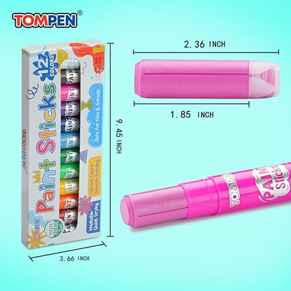 Tempera Paint Sticks for Kids & Artists,72 Pack 12 Vibrant Color,Non-Toxic,Quick Drying,Classic Rainbow Colors,Washable Solid Paint Crayons,Ideal for School Classroom Art Projects & DIY Crafts