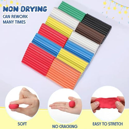 Syhood 144 Pieces Non Drying Modeling Clay 12.7lbs Modeling Clay for Kids 1.41 Ounce Each for Boys Girls Classroom Arts and Crafts Projects Play, 8 Colors