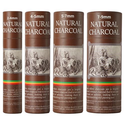 100 PCS Willow Charcoal Sticks, Ideal for Artists, Beginners, Students, Perfect for Sketching, Drawing, Shading, and Fine Art, 5.7 Inches Long, 2-4*25,4-5*25,5-7*25,7-9*25 (2-4,4-5,5-7,7-9) - style: 2-4,4-5,5-7,7-9