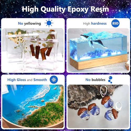 KISREL Deep Pour Epoxy Resin, 96OZ Resin Epoxy Kit (2:1) for 2-4 Inch Pour Depths，Bubble Free, Low Odour, Crystal Clear Casting Resin for Bar Tops, Table Tops, River Tables, Wood Fillers, Crafts - size: 0.75 gallon