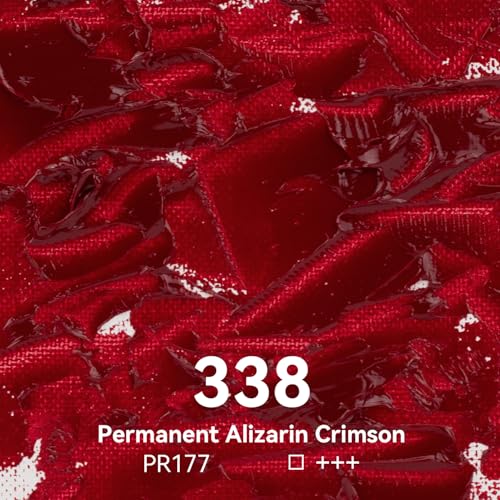 PHOENIX Permanent Alizarin Crimson Oil Paint - 40ml / 1.35 Fl oz. Single Tube - Artist Quality Oil Based Paint for Professionals - color: Permanent Alizarin Crimson