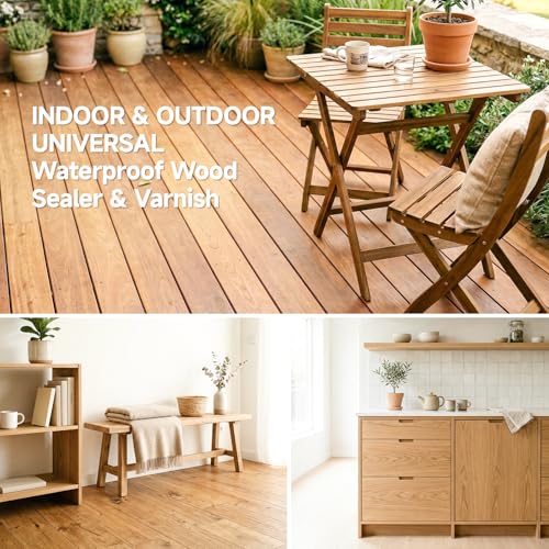 Water Based Polyurethane Acrylic Wood Sealer, 16 OZ Semi-Gloss Clear Coat with Tool Kit, Waterproof Scratch Resistant Wood Finish for Furniture & Wood Surfaces - color: Gloss, size: 16 oz