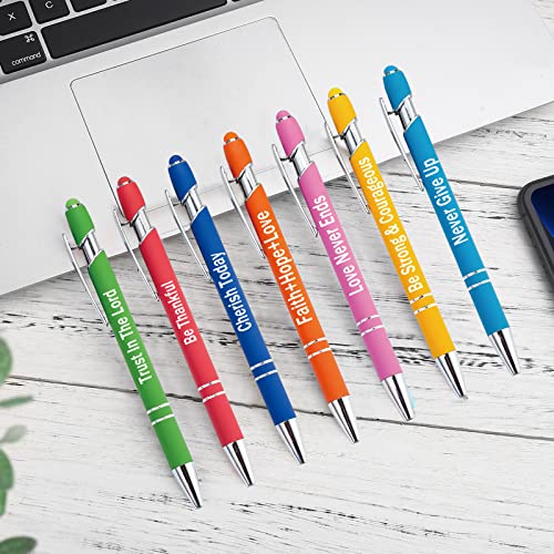 PASISIBICK 14 Pieces Motivational Inspirational Quotes Snarky Screen Touch Stylus Ballpoint Pens for Office Encouraging Scriptures with Black Ink(7 Colors,Boss Lady) - color: 14 Pieces Boss Lady