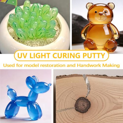 UV Light Curing Putty – Fast-Cure Model Repair & Detailing, Multi-Purpose Adhesive for Crafts, 3D Print Fixes, Sandable & Durable, Easy to Use for Pros & Hobbyists (3.5oz) - size: 3.5oz