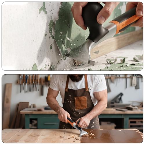 2-1/2" Heavy-Duty Premium Ergonomic Carbide Scraper Tool, Removal on Dry Glaze, Stains, Putty, Scratches, Rust, Paint, Glue, Varnish, Resin, Suitable for Various Surfaces, Wood, Metal, Glass & Floors