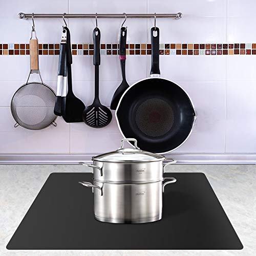 Silicone Placemats, Food-Grade Non-Slip Waterproof, Dining, Stain Resistant, Countertop Protector, Kitchen Counter Mat, Heat Resistant, Baking mat Dishwasher Safe (23.6"×15.7"-1pack, Black) - color: Black, size: 23.6"×15.7"-1pack