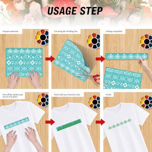 2 Pcs Mushroom Silk Screen Stencil, Whimsical Mushroom Self-Adhesive Reusable Silk Screen Printing Stencils Templates for Painting on Wood, T-Shirt, Fabric, Wall, Home Craft Decor - style: Mushrooms