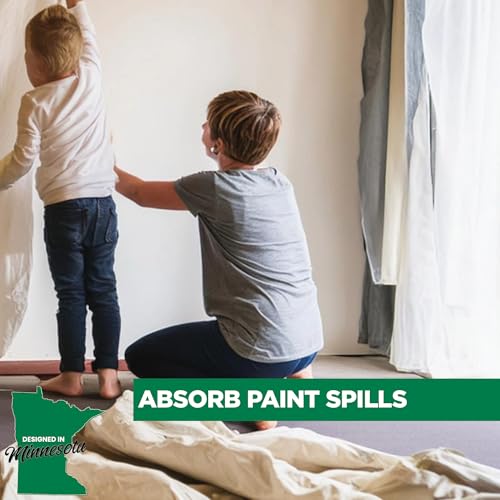 EZ Drop Painter's Large Canvas Fabric Drop Cloth for Painting (4 ft. x 15 ft.) - size: 4 ft. x 15 ft.