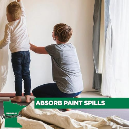 EZ Drop Painter's Large Canvas Fabric Drop Cloth for Painting (4 ft. x 15 ft.) - size: 4 ft. x 15 ft.