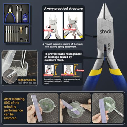 stedi Model Tools Kit for Beginners 14 PCS, Modeler Professional Basic Tools Craft Set Hobby Making Tools for Gundam, Miniature Military Model, 3D Resin Parts - style: Model Tool Basic Kit