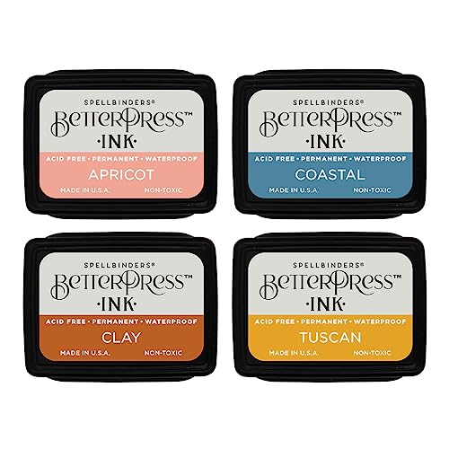 Spellbinders BetterPress Letterpress Ink Pad & Reinkers Bundle (Desert Sunset) - color: Desert Sunset