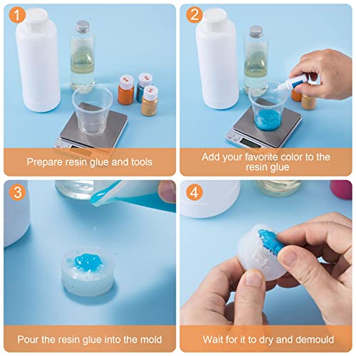 6pcs Mini Mirror Flower Resin Mold, PAGOW Silicone 3D Flower Crystal DIY Casting Molds, for Earring, Jewelry Pendants Making Tool（6 Different Size） - size: 6 PCS